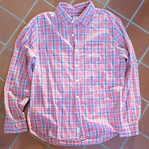 American Eagle Men's Pink Plaid Shirt